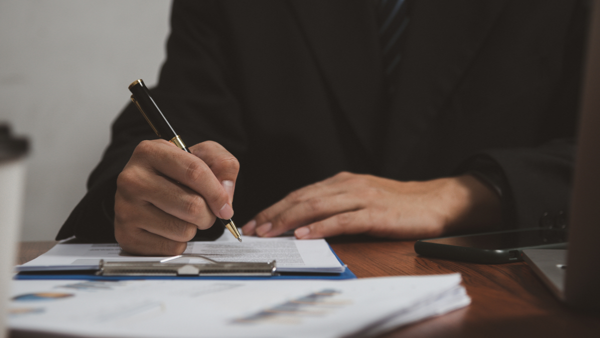 signing a consent form 