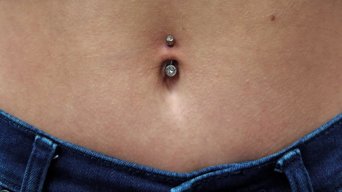 A fresh piercing with correctly fitted jewellery