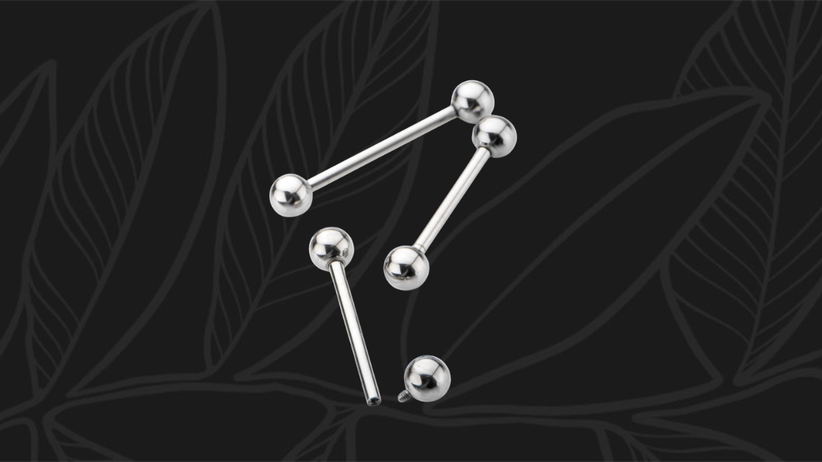 Implant grade titanium barbells of the type used for nipple piercings